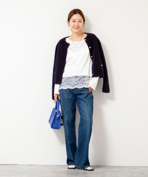 NOLLEY’S（ノーリーズ）の「ウォッシャブル裾レース2WAYオトナサテンブラウス（シャツ/ブラウス・レディース・ホワイト/ブラック/ネイビー・38）」の12枚目の写真