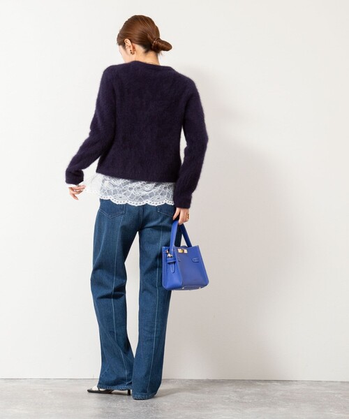 ウォッシャブル裾レース2WAYオトナサテンブラウス（シャツ/ブラウス