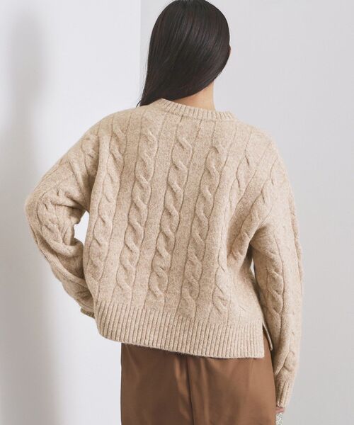 OPAQUE.CLIP(オペークドットクリップ)の「MIXミドルゲージケーブルニット【洗濯機OK】(ニット/セーター・レディース・チャコールグレー/オレンジ/ベージュ・42/40/38)」の17枚目の写真