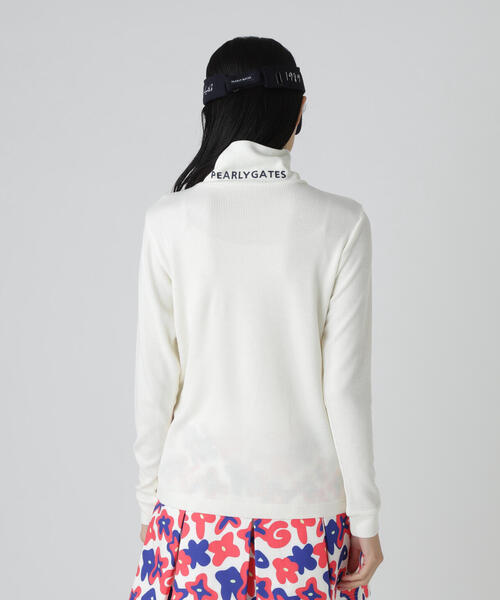 PEARLY GATES（パーリーゲイツ）の「【PEARLY GATES】セルヒートリブフェイス長袖モックネックカットー（Tシャツ/カットソー・レディース・ホワイト/パープル/ネイビー・SMALL/MEDIUM/LARGE）」の6枚目の写真