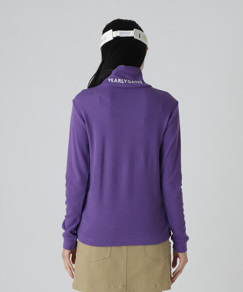 PEARLY GATES（パーリーゲイツ）の「【PEARLY GATES】セルヒートリブフェイス長袖モックネックカットー（Tシャツ/カットソー・レディース・ホワイト/パープル/ネイビー・SMALL/MEDIUM/LARGE）」の13枚目の写真