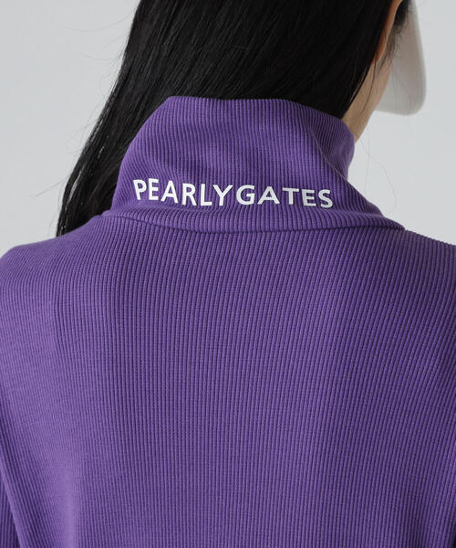 PEARLY GATES（パーリーゲイツ）の「【PEARLY GATES】セルヒートリブフェイス長袖モックネックカットー（Tシャツ/カットソー・レディース・ホワイト/パープル/ネイビー・SMALL/MEDIUM/LARGE）」の18枚目の写真