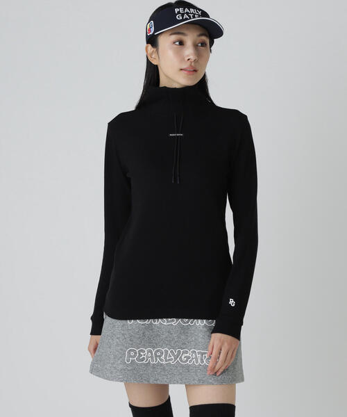 PEARLY GATES（パーリーゲイツ）の「【PEARLY GATES】セルヒートリブフェイス長袖モックネックカットー（Tシャツ/カットソー・レディース・ホワイト/パープル/ネイビー・SMALL/MEDIUM/LARGE）」の2枚目の写真
