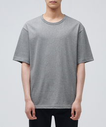 リラックスフィットクルーネックTシャツ[メランジグレー]
