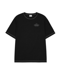 ステッチ配色Tシャツ_ブラック