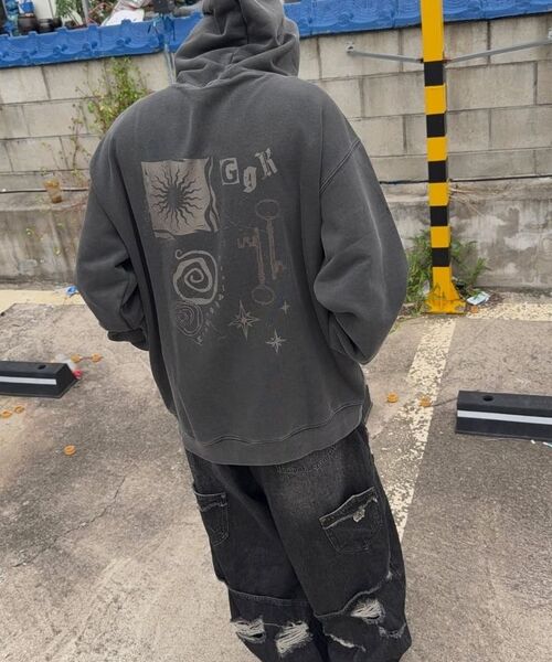 GAKKAI UNIONS(ガッカイユニオンズ)の「ループピグメントフードティチャコール(パーカー・レディース・その他・SMALL/MEDIUM/LARGE/X-LARGE)」の11枚目の写真
