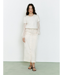 GANISONG（ガニソン）の「レディースボタンアップスカート_クリームサテン（スカート）」