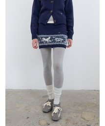 Nordic Knit Mini Skirt Navy