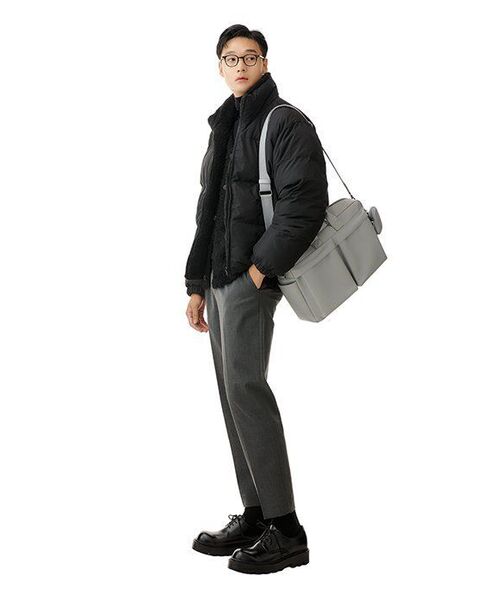 MUSINSA STANDARD（ムシンサスタンダード）の「デイリープファーリバーシブルフリースショートダウンジャケット[ブラック/ブラック]（ダウンジャケット/コート・メンズ・その他・SMALL/MEDIUM/LARGE/X-LARGE/XX-LARGE）」の13枚目の写真