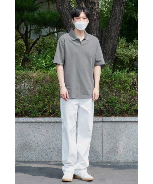 MUSINSA STANDARD(ムシンサスタンダード)の「スリットネックピケポロシャツ【グレー】(ポロシャツ・メンズ・その他・XX-LARGE/SMALL/MEDIUM/LARGE/X-LARGE)」の9枚目の写真