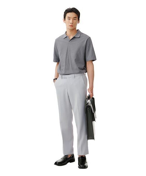 MUSINSA STANDARD(ムシンサスタンダード)の「スリットネックピケポロシャツ【グレー】(ポロシャツ・メンズ・その他・XX-LARGE/SMALL/MEDIUM/LARGE/X-LARGE)」の10枚目の写真
