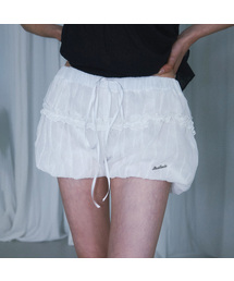 Lace Frill Pumpkin Shorts [White]