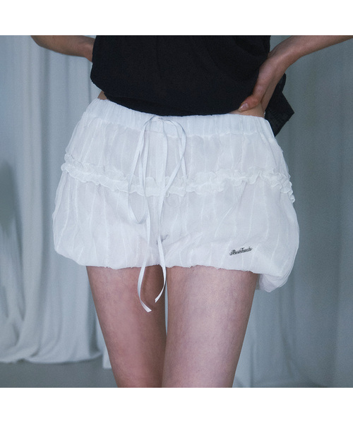 セール】Lace Frill Pumpkin Shorts [White]（その他パンツ