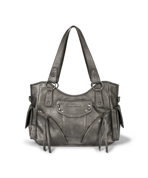 IUGAMAKARAS(イウガマカラス)の「Studded Leather Shoulder Bag (Silver)(ショルダーバッグ・レディース・その他・FREE)」の1枚目の写真