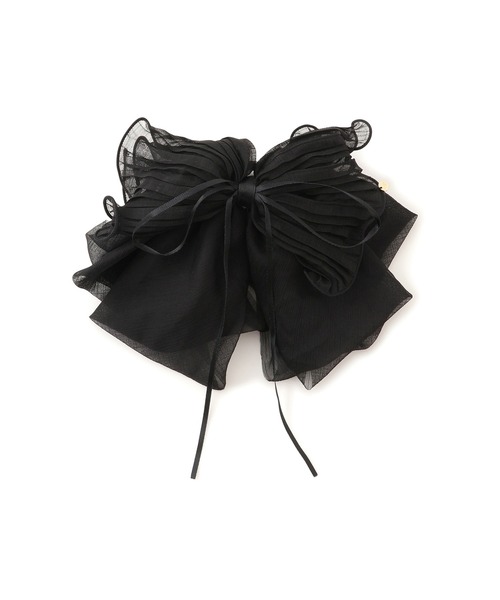 VIS（ビス）の「レイヤードリボンバンス（バレッタ/ヘアクリップ・レディース・ブラック/オフホワイト・FREE）」の6枚目の写真