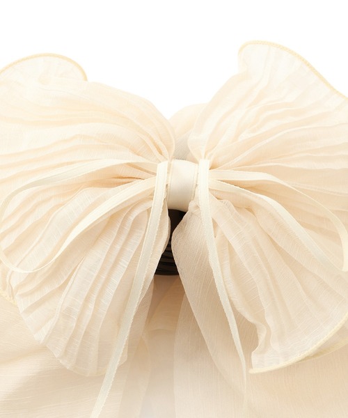 VIS（ビス）の「レイヤードリボンバンス（バレッタ/ヘアクリップ・レディース・ブラック/オフホワイト・FREE）」の8枚目の写真