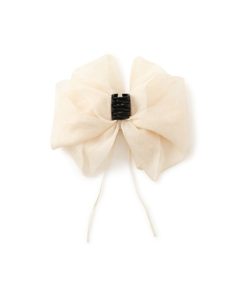 VIS（ビス）の「レイヤードリボンバンス（バレッタ/ヘアクリップ・レディース・ブラック/オフホワイト・FREE）」の10枚目の写真