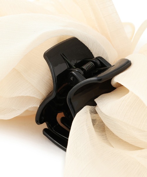 VIS（ビス）の「レイヤードリボンバンス（バレッタ/ヘアクリップ・レディース・ブラック/オフホワイト・FREE）」の11枚目の写真