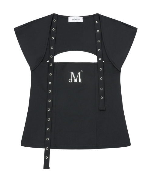 MUCENT(ムセント)の「ネオループオープンバッククロップトップ(Tシャツ/カットソー・レディース・ブラック・FREE)」の8枚目の写真