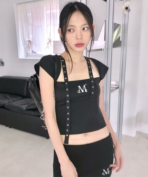 MUCENT(ムセント)の「ネオループオープンバッククロップトップ(Tシャツ/カットソー・レディース・ブラック・FREE)」の12枚目の写真