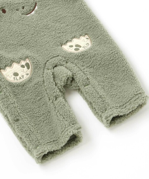 SLAP SLIP BABY（スラップスリップベビー）の「アニマルクマ恐竜モチーフぽこぽこボアカバーオールベビー(60~80cm)（ロンパース・キッズ・グリーン/ブラウン・80ｃｍ/70cm/60cm）」の15枚目の写真