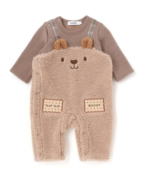 SLAP SLIP BABY（スラップスリップベビー）の「アニマルクマ恐竜モチーフぽこぽこボアカバーオールベビー(60~80cm)（ロンパース・キッズ・グリーン/ブラウン・80ｃｍ/70cm/60cm）」の19枚目の写真