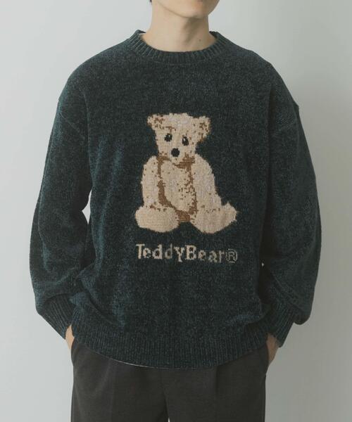 ITEMS URBANRESEARCH（アイテムズ アーバンリサーチ）の「Teddy Bear モールクルーネックニット（ニット/セーター・メンズ・グレー/グリーン/ネイビー・MEDIUM/LARGE）」の3枚目の写真