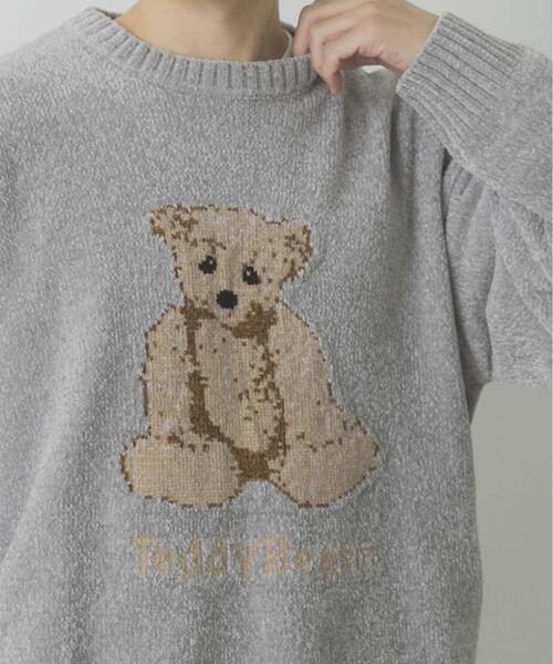 ITEMS URBANRESEARCH（アイテムズ アーバンリサーチ）の「Teddy Bear モールクルーネックニット（ニット/セーター・メンズ・グレー/グリーン/ネイビー・MEDIUM/LARGE）」の4枚目の写真
