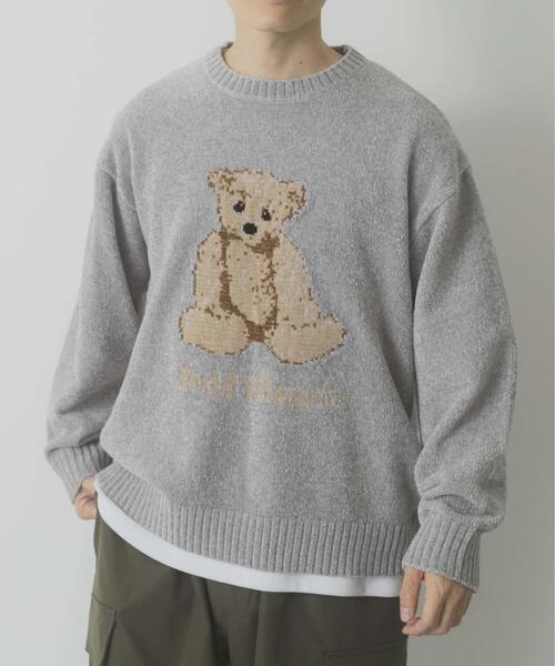 ITEMS URBANRESEARCH（アイテムズ アーバンリサーチ）の「Teddy Bear モールクルーネックニット（ニット/セーター・メンズ・グレー/グリーン/ネイビー・MEDIUM/LARGE）」の5枚目の写真