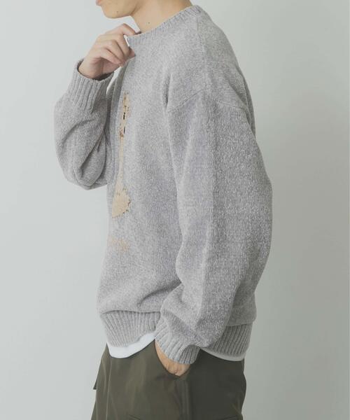 ITEMS URBANRESEARCH（アイテムズ アーバンリサーチ）の「Teddy Bear モールクルーネックニット（ニット/セーター・メンズ・グレー/グリーン/ネイビー・MEDIUM/LARGE）」の6枚目の写真