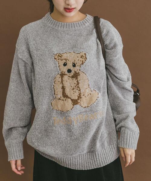 ITEMS URBANRESEARCH（アイテムズ アーバンリサーチ）の「Teddy Bear モールクルーネックニット（ニット/セーター・メンズ・グレー/グリーン/ネイビー・MEDIUM/LARGE）」の10枚目の写真
