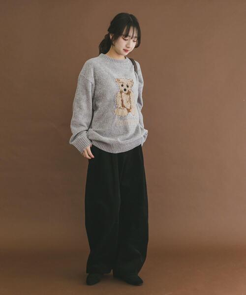 ITEMS URBANRESEARCH（アイテムズ アーバンリサーチ）の「Teddy Bear モールクルーネックニット（ニット/セーター・メンズ・グレー/グリーン/ネイビー・MEDIUM/LARGE）」の11枚目の写真