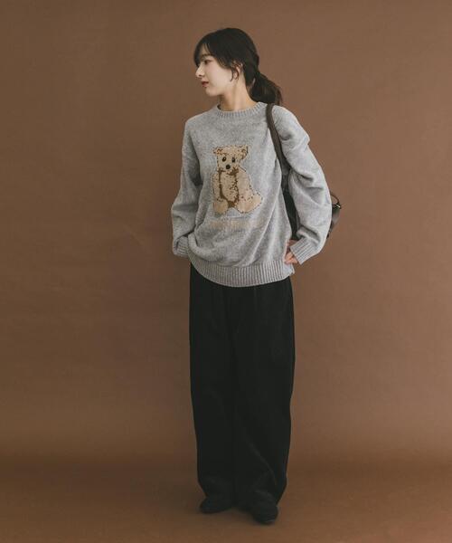 ITEMS URBANRESEARCH（アイテムズ アーバンリサーチ）の「Teddy Bear モールクルーネックニット（ニット/セーター・メンズ・グレー/グリーン/ネイビー・MEDIUM/LARGE）」の12枚目の写真