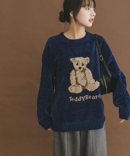 ITEMS URBANRESEARCH（アイテムズ アーバンリサーチ）の「Teddy Bear モールクルーネックニット（ニット/セーター・メンズ・グレー/グリーン/ネイビー・MEDIUM/LARGE）」の22枚目の写真