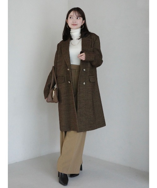 anuans（アニュアンス）の「ボクシージャケットコート（ステンカラーコート・レディース・ブラウン/その他・SMALL/MEDIUM）」の21枚目の写真