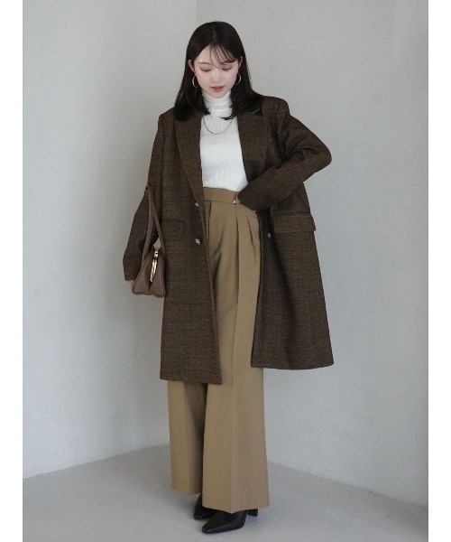 anuans（アニュアンス）の「ボクシージャケットコート（ステンカラーコート・レディース・ブラウン/その他・SMALL/MEDIUM）」の22枚目の写真