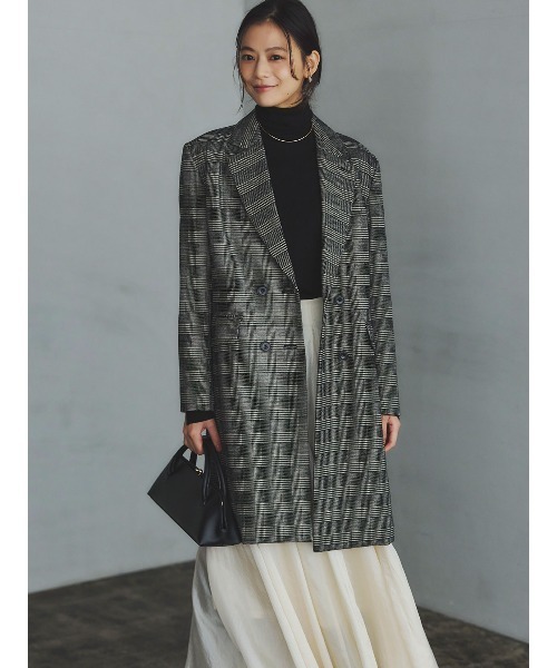 anuans（アニュアンス）の「ボクシージャケットコート（ステンカラーコート・レディース・ブラウン/その他・SMALL/MEDIUM）」の4枚目の写真