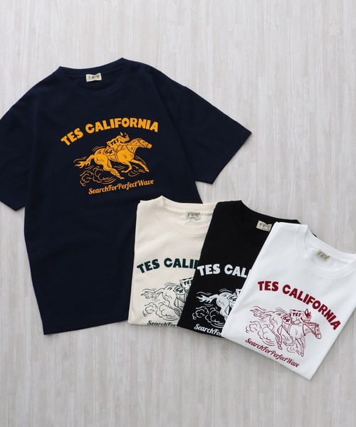 The Endless Summer(エンドレスサマー)の「TES 2026 HORSE RIDE FLOCKY T-SHIRT / Tシャツ(Tシャツ/カットソー・メンズ・ネイビー/ホワイト/ブラック/アイボリー・SMALL/MEDIUM/LARGE/X-LARGE/XX-LARGE)」の10枚目の写真