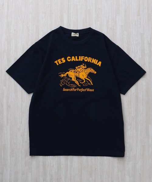 The Endless Summer(エンドレスサマー)の「TES 2026 HORSE RIDE FLOCKY T-SHIRT / Tシャツ(Tシャツ/カットソー・メンズ・ネイビー/ホワイト/ブラック/アイボリー・SMALL/MEDIUM/LARGE/X-LARGE/XX-LARGE)」の7枚目の写真