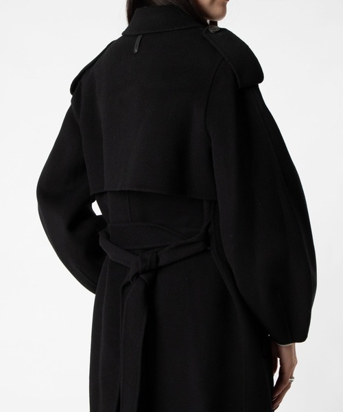 Mackage(マッカージュ)の「Mackage CEYLA Belted Light Wool Coat マッカージュ ベルト ライトウール トレンチコート(トレンチコート・レディース・ブラック・SMALL/MEDIUM/X-SMALL/LARGE)」の8枚目の写真