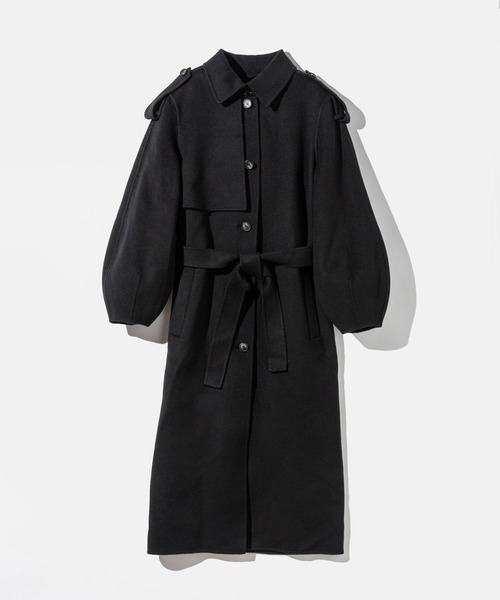 Mackage(マッカージュ)の「Mackage CEYLA Belted Light Wool Coat マッカージュ ベルト ライトウール トレンチコート(トレンチコート・レディース・ブラック・SMALL/MEDIUM/X-SMALL/LARGE)」の9枚目の写真