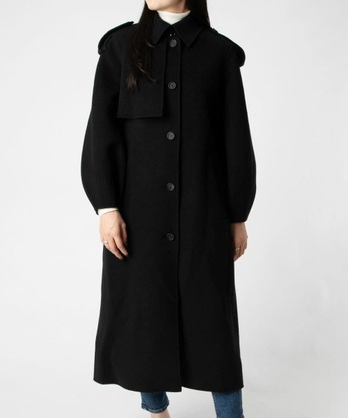 Mackage(マッカージュ)の「Mackage CEYLA Belted Light Wool Coat マッカージュ ベルト ライトウール トレンチコート(トレンチコート・レディース・ブラック・SMALL/MEDIUM/X-SMALL/LARGE)」の2枚目の写真