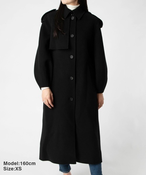 Mackage(マッカージュ)の「Mackage CEYLA Belted Light Wool Coat マッカージュ ベルト ライトウール トレンチコート(トレンチコート・レディース・ブラック・SMALL/MEDIUM/X-SMALL/LARGE)」の3枚目の写真