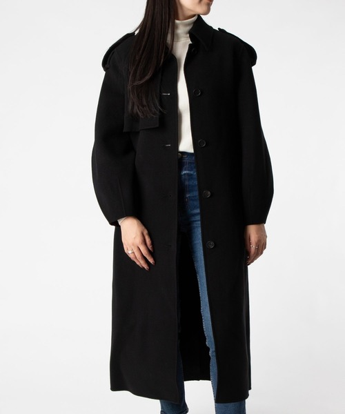 Mackage(マッカージュ)の「Mackage CEYLA Belted Light Wool Coat マッカージュ ベルト ライトウール トレンチコート(トレンチコート・レディース・ブラック・SMALL/MEDIUM/X-SMALL/LARGE)」の4枚目の写真