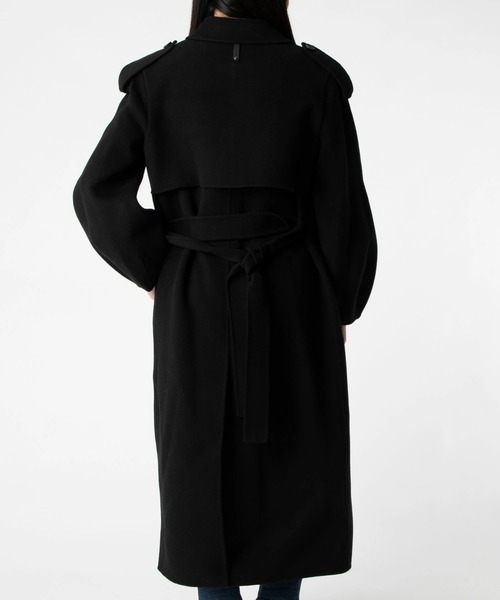 Mackage(マッカージュ)の「Mackage CEYLA Belted Light Wool Coat マッカージュ ベルト ライトウール トレンチコート(トレンチコート・レディース・ブラック・SMALL/MEDIUM/X-SMALL/LARGE)」の5枚目の写真