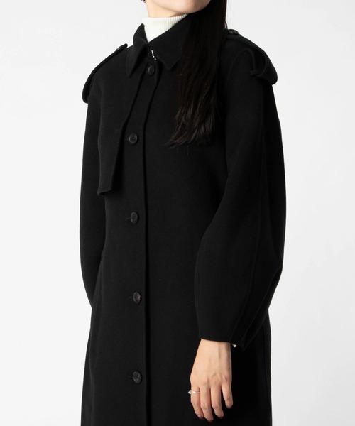 Mackage(マッカージュ)の「Mackage CEYLA Belted Light Wool Coat マッカージュ ベルト ライトウール トレンチコート(トレンチコート・レディース・ブラック・SMALL/MEDIUM/X-SMALL/LARGE)」の7枚目の写真