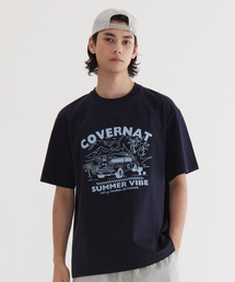 ボリュームカーグラフィックTシャツダークネイビー