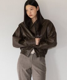 ANDNEEDS（アンドニーズ）の「Crunch leather blouson (khaki brown)（MA-1）」