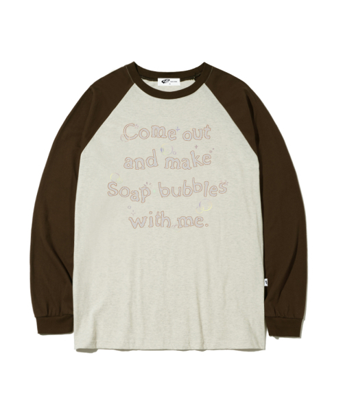 PAGESIISII(ページシシ)の「メイクソープバブルプリントオーバーサイズロングスリーブブラウン(Tシャツ/カットソー・レディース・その他・MEDIUM/LARGE)」の1枚目の写真