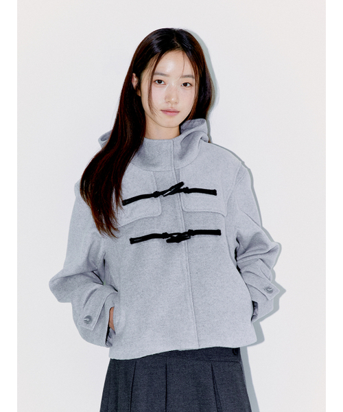 OAFISH(オアフィッシュ)の「WOOL DUFFLE SHORT COAT, LIGHT GRAY(チェスターコート・レディース・その他・FREE)」の2枚目の写真